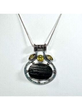 Black Tourmaline 925 Gemstone Pendant